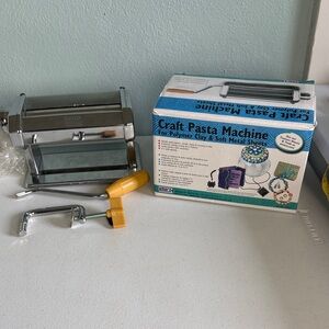 Amaco Craft Pasta Machine - Chrome with Yellow Handle